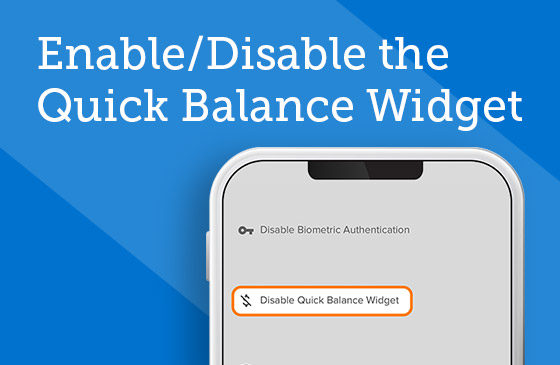 Enable or disable quick balance widget graphic