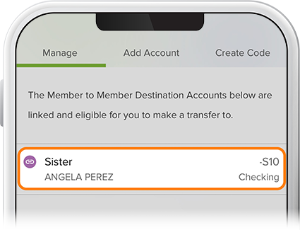 Transfer to another member step 2
