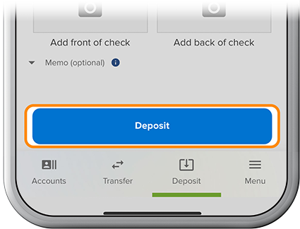 Make a mobile deposit step 3