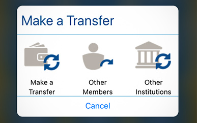 Transferring funds to another member SELCO mobile banking tips step 2. 