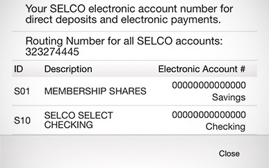 Finding your routing and account information SELCO mobile banking tips step 3. 