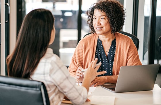 Financial advisor meets with client