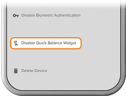 Enable quick balance widget step 7