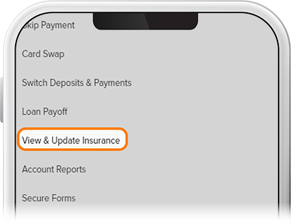 View & Update Insurance Information - Step 1